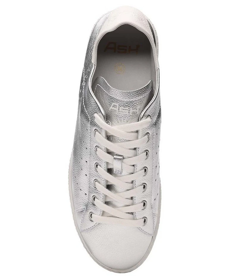 ASH Super Metallic Leather Lace-Up Sneakers