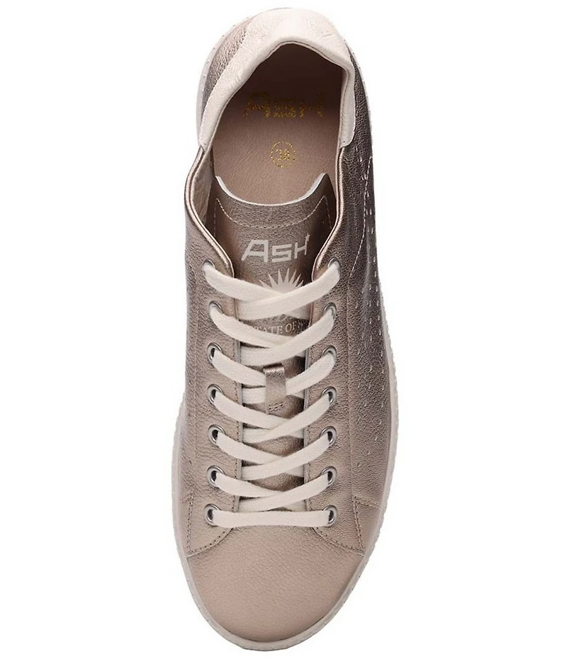 ASH Super Metallic Leather Lace-Up Sneakers