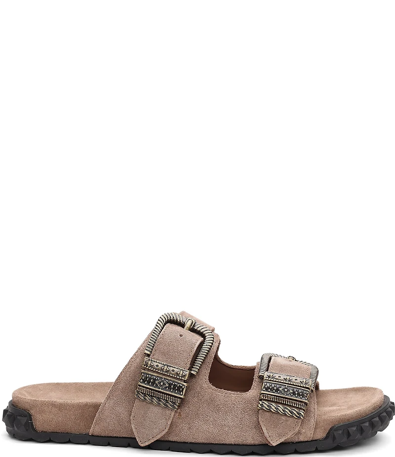 ASH Twister Suede Banded Slide Sandals