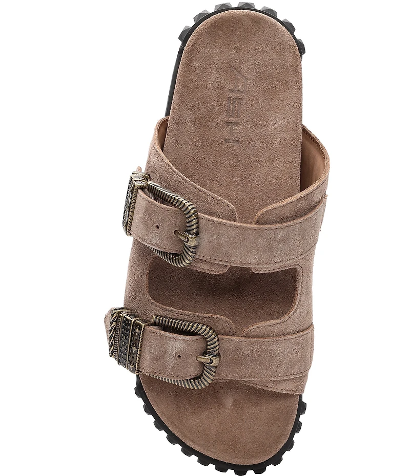 ASH Twister Suede Banded Slide Sandals