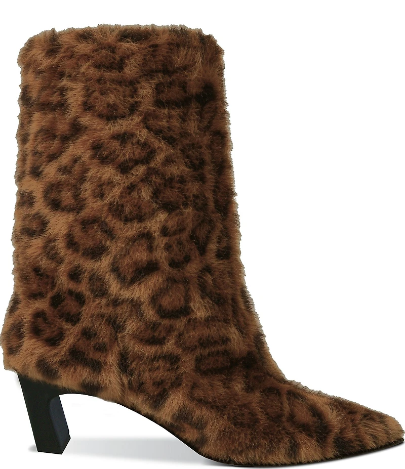 ASH Vanya Leopard Print Faux Fur Mid Calf Boots