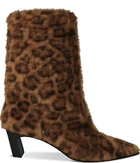 ASH Vanya Leopard Print Faux Fur Mid Calf Boots
