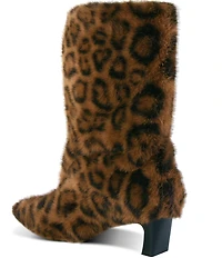 ASH Vanya Leopard Print Faux Fur Mid Calf Boots