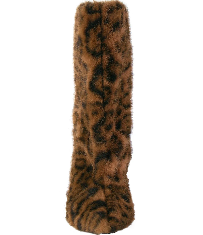 ASH Vanya Leopard Print Faux Fur Mid Calf Boots