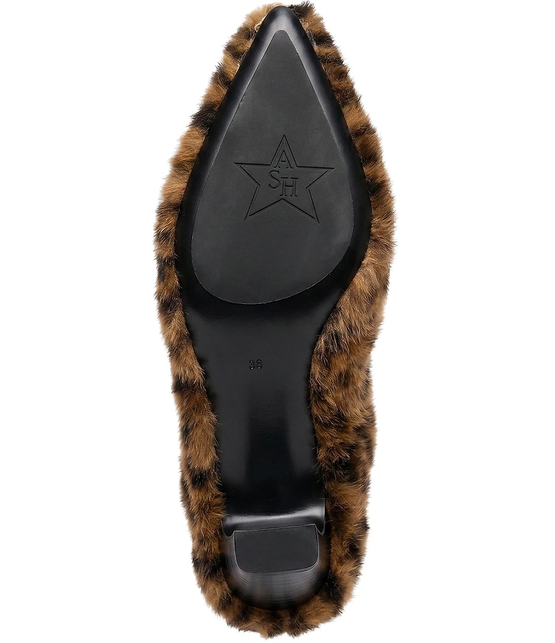 ASH Vanya Leopard Print Faux Fur Mid Calf Boots