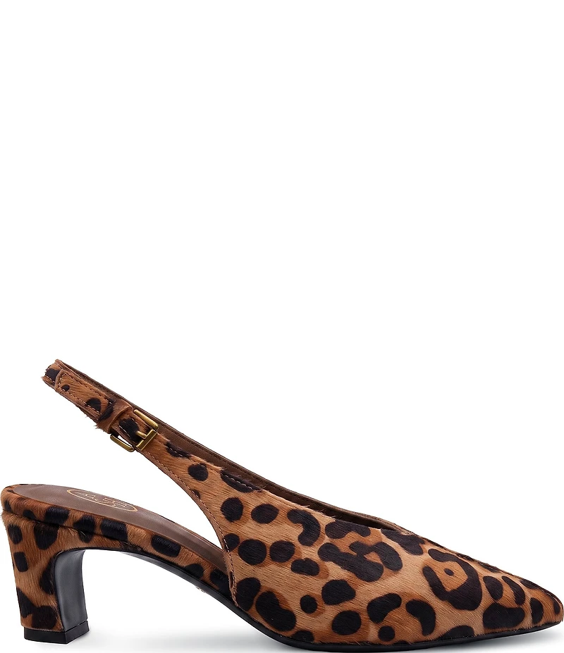 ASH Vera Leopard Print Calf Hair Slingback Pumps