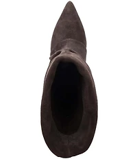 ASH Virgee Suede Slouch Shaft Kitten Heel Mid Calf Boots