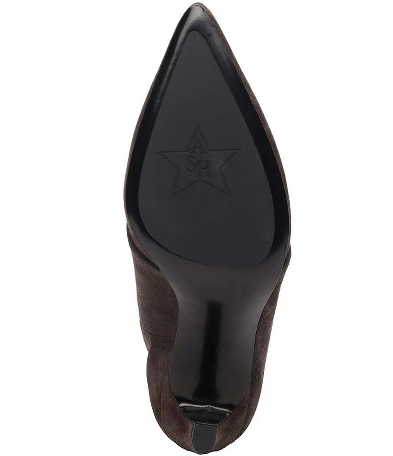 ASH Virgee Suede Slouch Shaft Kitten Heel Mid Calf Boots