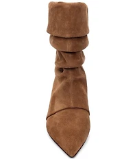 ASH Virgee Suede Slouch Shaft Kitten Heel Mid Calf Boots