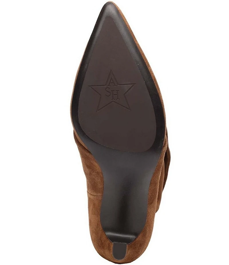 ASH Virgee Suede Slouch Shaft Kitten Heel Mid Calf Boots