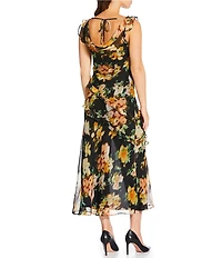 ASTR the Label Alinta Floral Printed Cowl Neck Sleeveless Dress