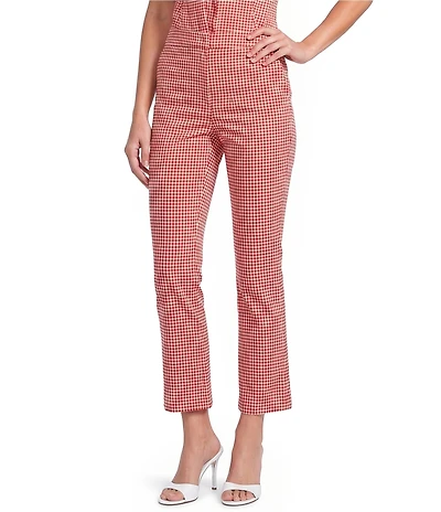 ASTR The Label Alma Gingham Print High Rise Coordinating Capri Pants