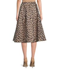 ASTR the Label Andolina Leopard Print Fit & Flare Midi Skirt