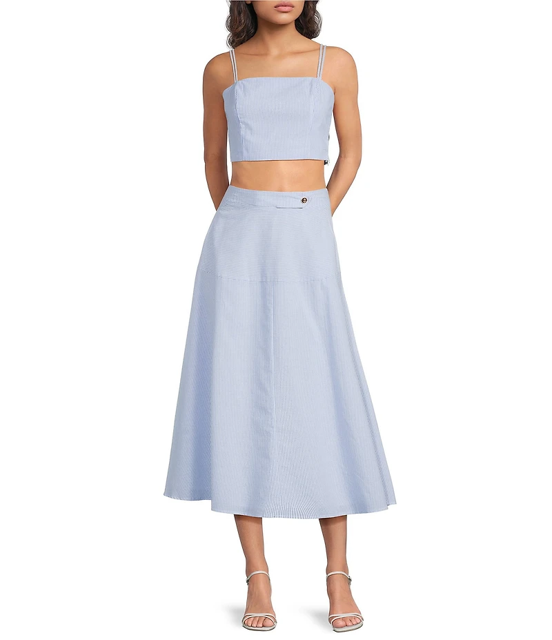 ASTR the Label Azura Stripe Print Coordinating Midi Skirt