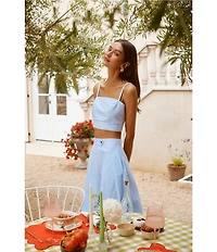 ASTR the Label Azura Stripe Print Coordinating Midi Skirt