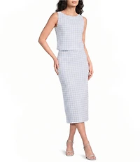 ASTR the Label Babbett Sweater Knit Gingham Print Crew Neck Sleeveless Coordinating Tank Top