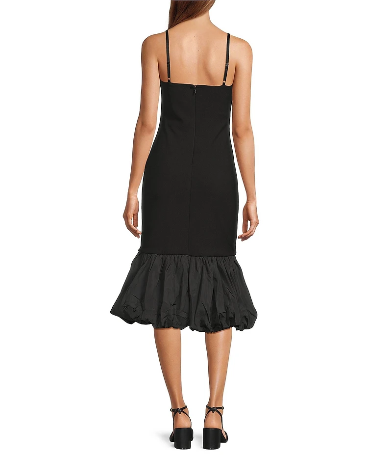 ASTR the Label Brittnea Square Neck Spaghetti Straps Bubble Hem Bodycon Dress
