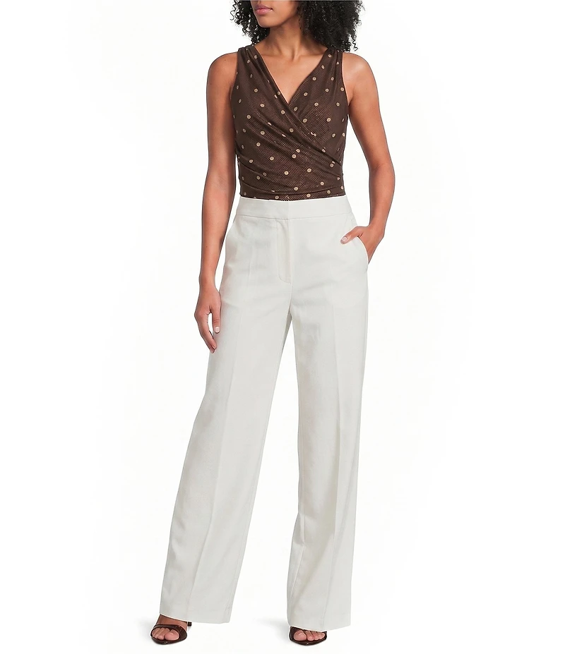 ASTR The Label Cleone High Rise Straight Leg Woven Trouser Pants
