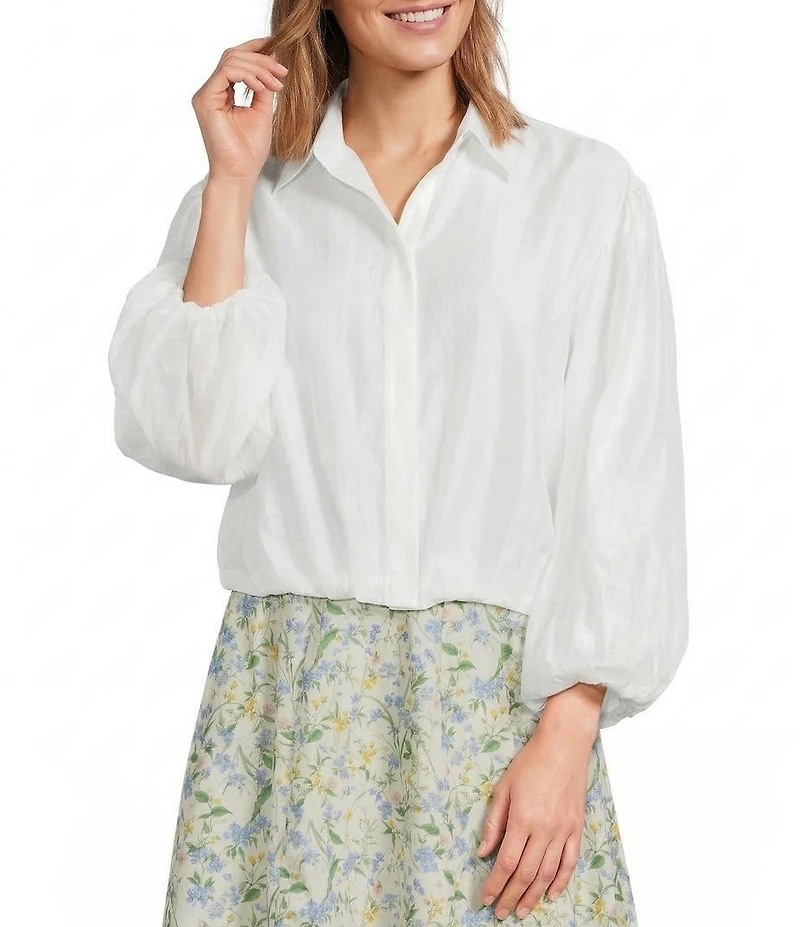 ASTR the Label Cordey V-Neckline Long Balloon Sleeve Blouse
