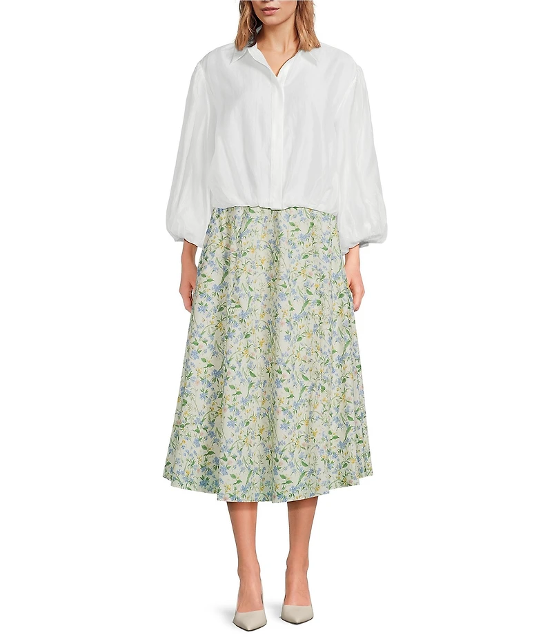 ASTR the Label Cordey V-Neckline Long Balloon Sleeve Blouse