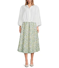 ASTR the Label Cordey V-Neckline Long Balloon Sleeve Blouse