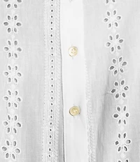 ASTR the Label Crew Neck Long Sleeve Aneska Eyelet Top