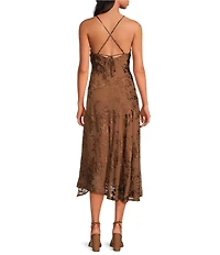 ASTR the Label Gaia Floral Print Cowl Neck Sleeveless Slip Dress