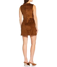 ASTR the Label Gisselle Button Front V-Neck Sleeveless Corduroy Mini Dress