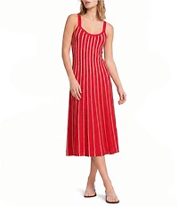 ASTR The Label Irecia Striped Scoop Neck Sleeveless Midi Sweater Dress
