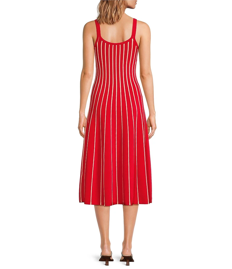 ASTR The Label Irecia Striped Scoop Neck Sleeveless Midi Sweater Dress