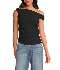 ASTR the Label Lindy Off-Shoulder Sleeveless Textured Knit Top