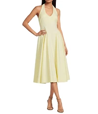 ASTR the Label Meana Halter Neck Sleeveless Basque Waist Midi Dress