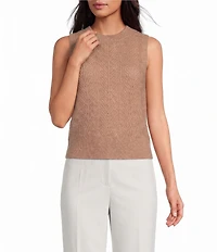 ASTR the Label Pernille Crew Neck Sleeveless Cable Knit Sweater Tank