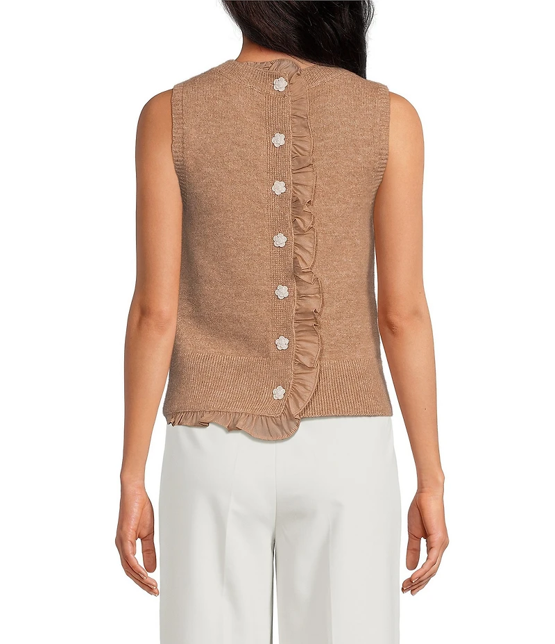 ASTR the Label Pernille Crew Neck Sleeveless Cable Knit Sweater Tank