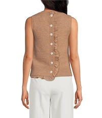 ASTR the Label Pernille Crew Neck Sleeveless Cable Knit Sweater Tank