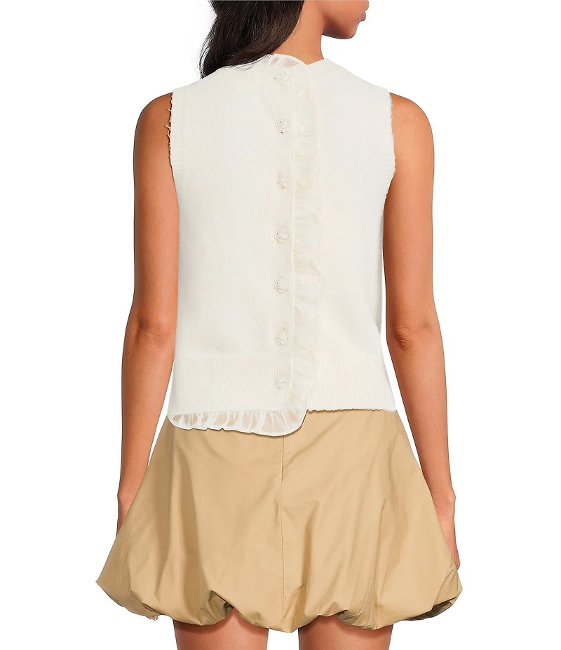 ASTR the Label Pernille Crew Neck Sleeveless Cable Knit Sweater Tank