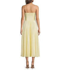 ASTR the Label Shionagh Sweetheart Neck Sleeveless Empire Waist Pleated Midi Dress