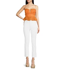 ASTR the Label Sylvan Sweetheart Neck Sleeveless Peplum Top
