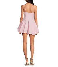 ASTR The Label Tionna Boat Neck Sleeveless Bubble Hem Mini Dress