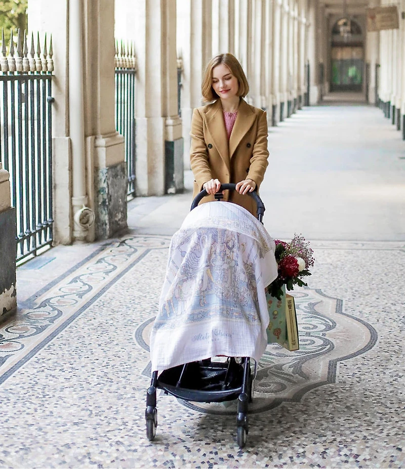 Atelier Choux Paris Baby Organic Cotton Carousel Swaddle Blanket