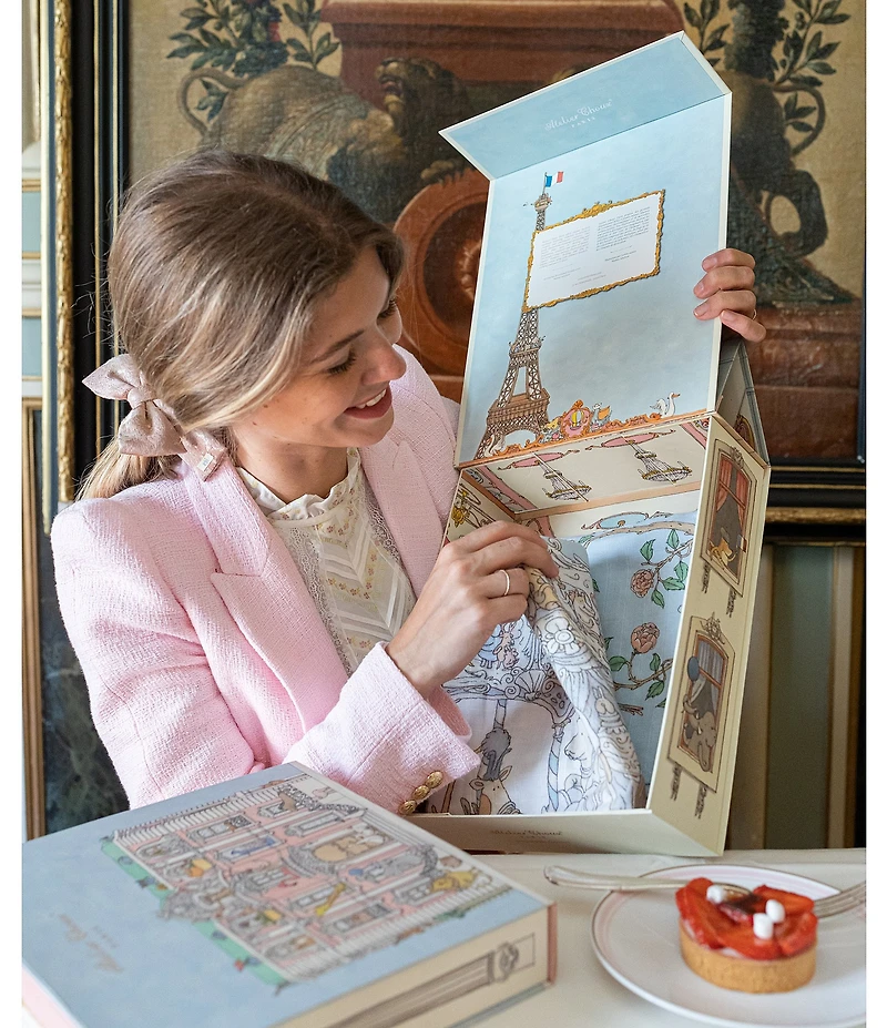 Atelier Choux Paris Baby Organic Cotton In Bloom Swaddle Blanket with Gift Box