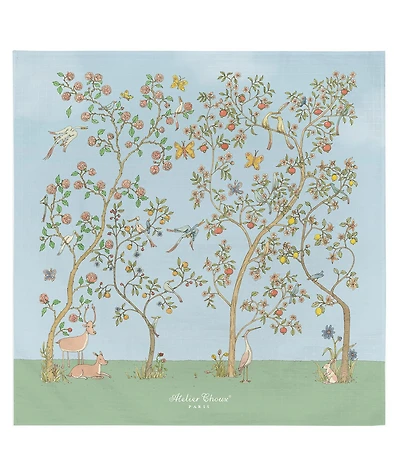 Atelier Choux Paris Baby Organic Cotton In Bloom Swaddle Blanket with Gift Box