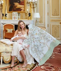 Atelier Choux Paris Baby Organic Cotton In Bloom Swaddle Blanket with Gift Box