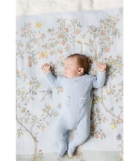 Atelier Choux Paris Baby Organic Cotton In Bloom Swaddle Blanket with Gift Box