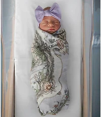 Atelier Choux Paris Baby Organic Cotton Tapestry Carre Swaddle Blanket with Gift Box