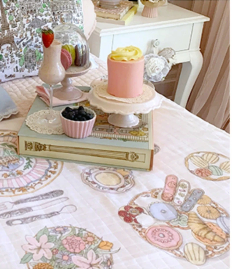 Atelier Choux Paris Bon Appetit Organic Cotton Swaddle & Bib with Gift Box Set