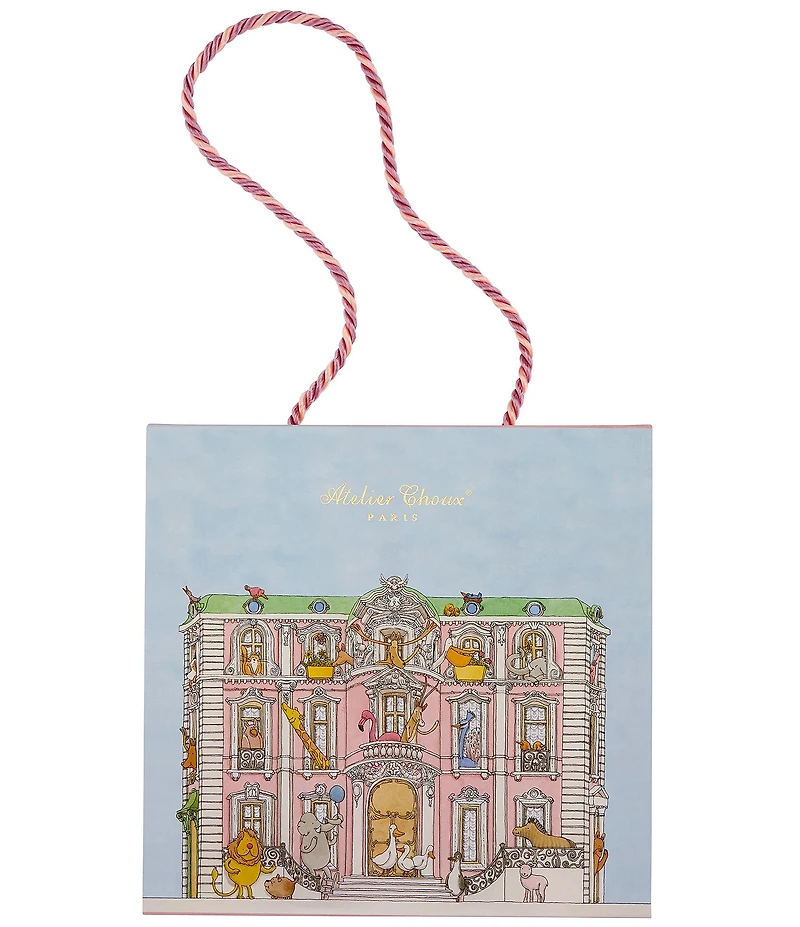 Atelier Choux Paris Organic Cotton Baby Hot Air Balloons Swaddle Blanket with Gift Box