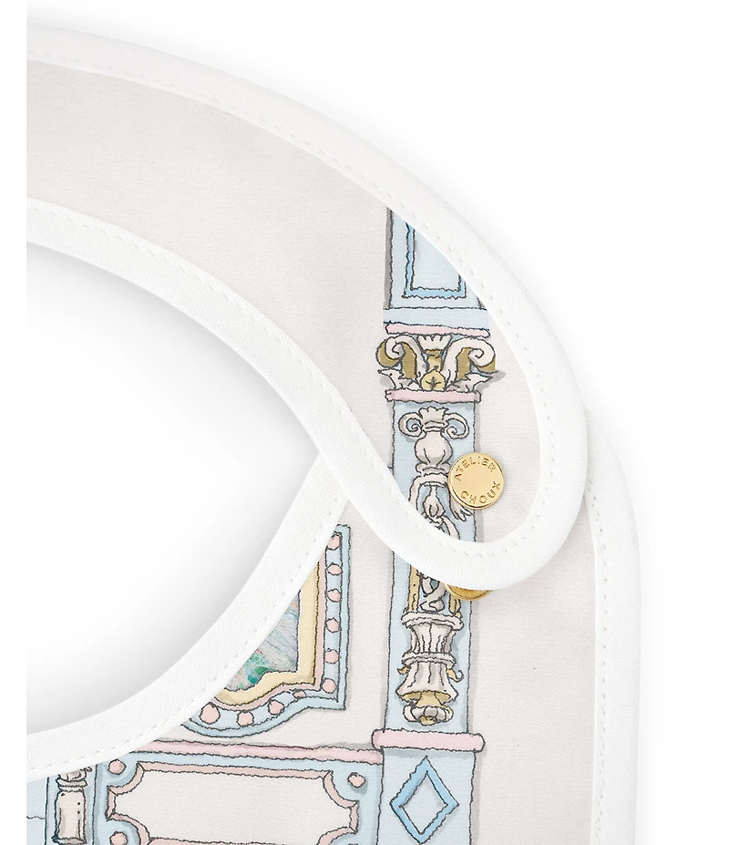 Atelier Choux Paris Organic Cotton Chateau Choux Reversible Satin Bib