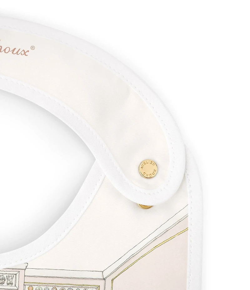 Atelier Choux Paris Organic Cotton French Bedroom Reversible Satin Bib