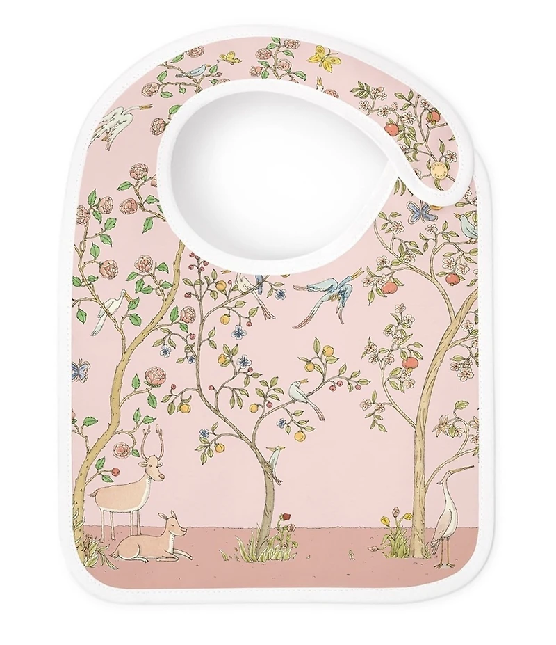 Atelier Choux Paris Organic Cotton In Bloom Reversible Satin Bib